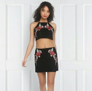 NWT Floral Embroidered Skirt